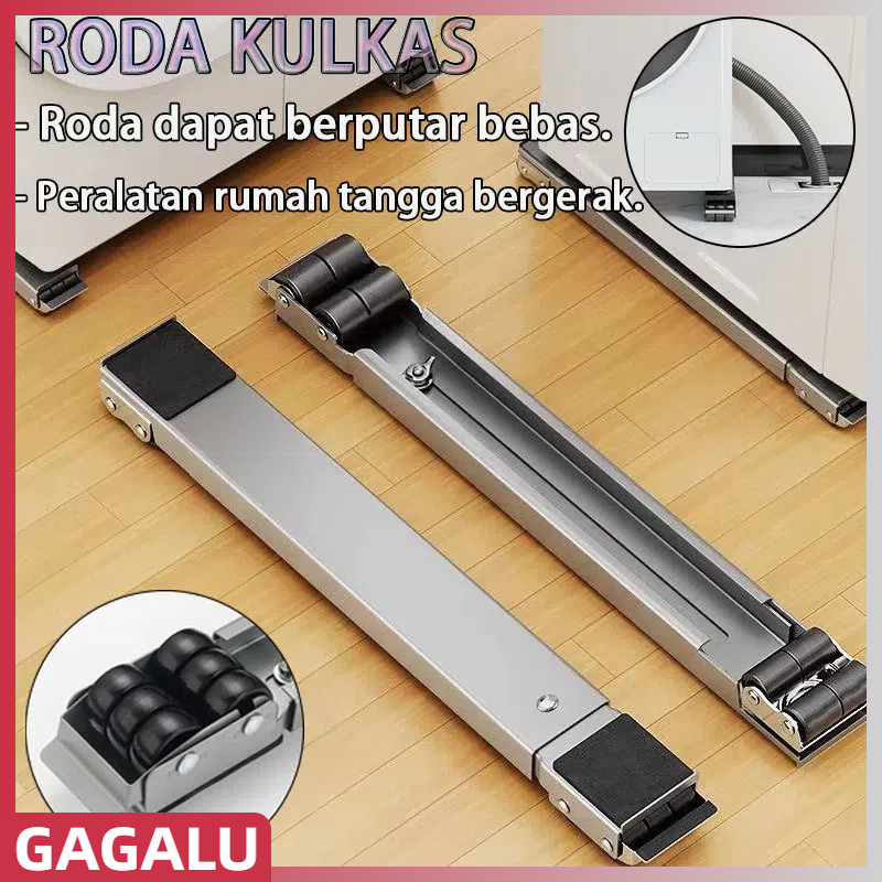 GAGALU Roda Lemari Portable/dudukan Kulkas/ Roda Kulkas 2 Pintu/ Tatakan Mesin Cuci/kaki Kulkas Besi
