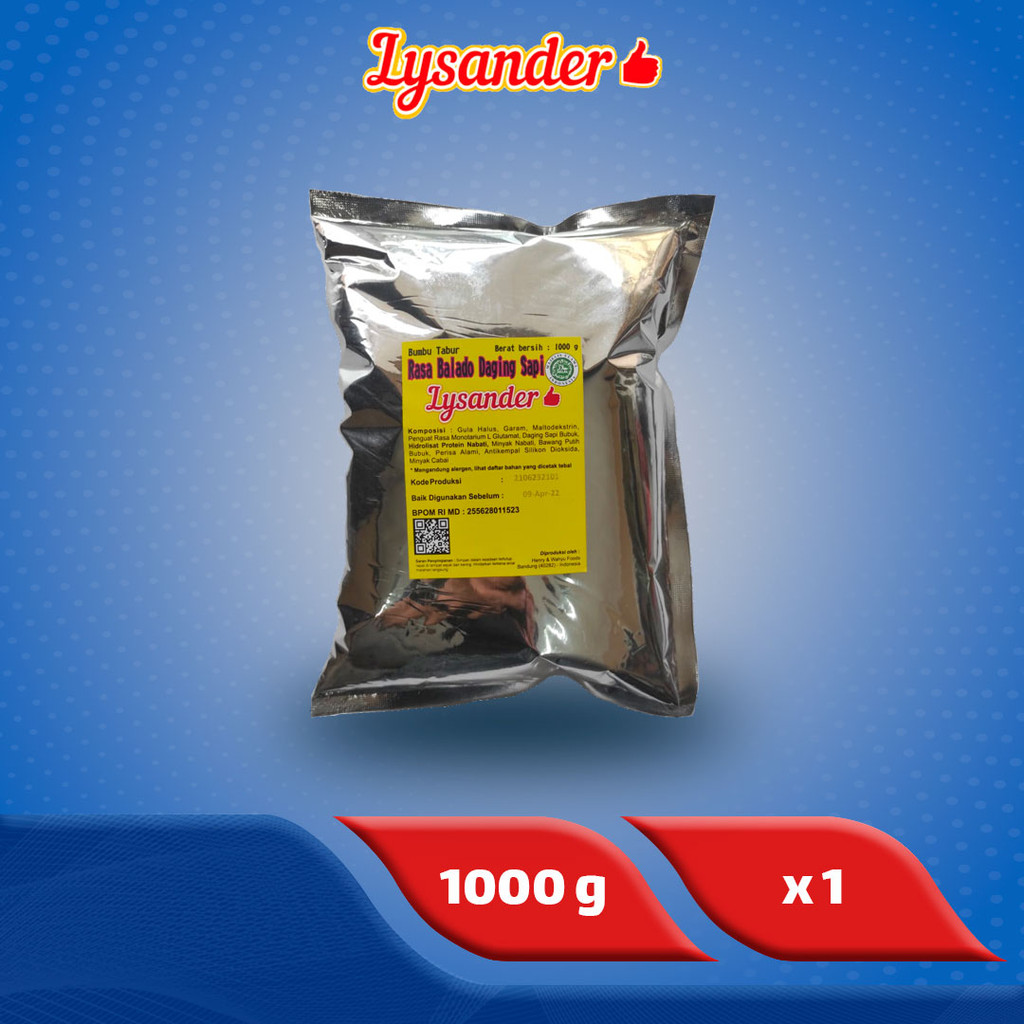 

Lysander Bumbu Tabur Balado Daging Sapi 1 kg