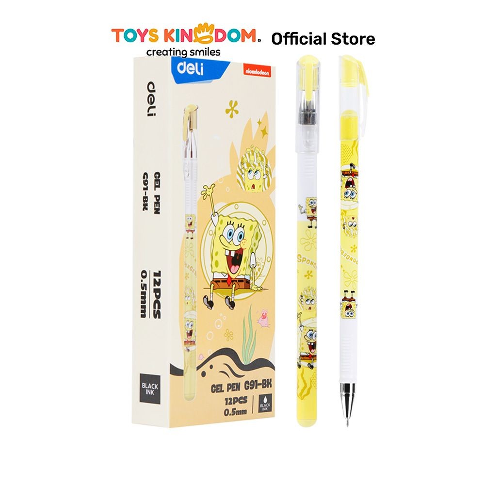 

Toys Kingdom Deli 0.5 Mm Pulpen Gel Hitam Spongebob Eg91-Bk Pena Ballpoint Pen Bolpoin Alat Tulis Lucu