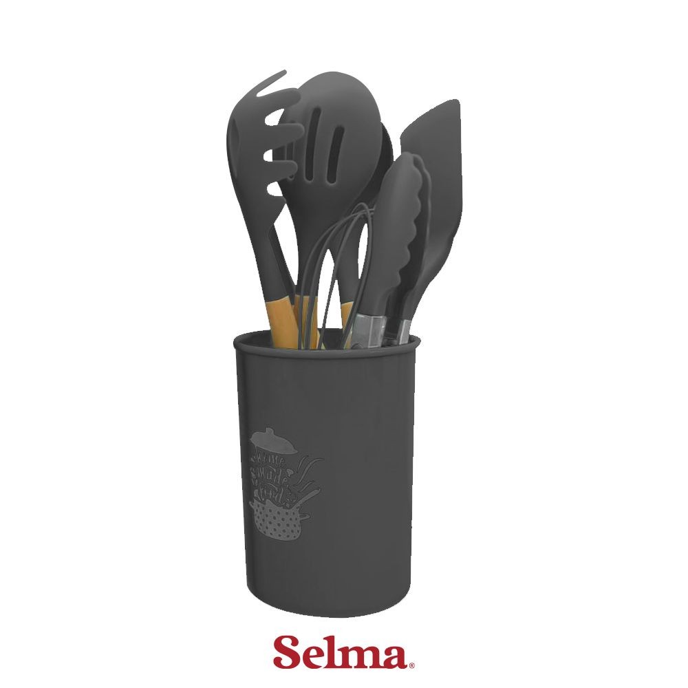 Selma Set 8 Pcs Kiara Peralatan Masak - Hitam Set Alat Masak Utensil Set Alat Dapur Peralatan Masak 