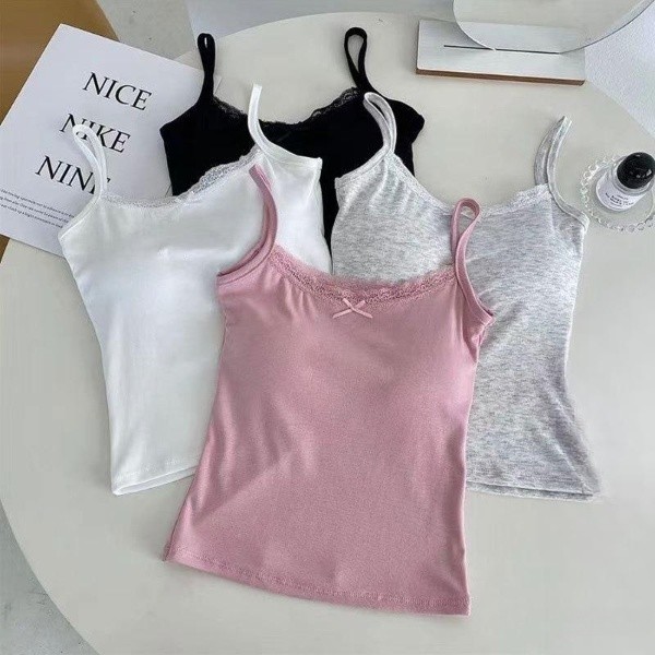 Tank Top Bra Lace Knit Inner Cup Bra Wanita Tanktop Panjang Bra Wanita 115