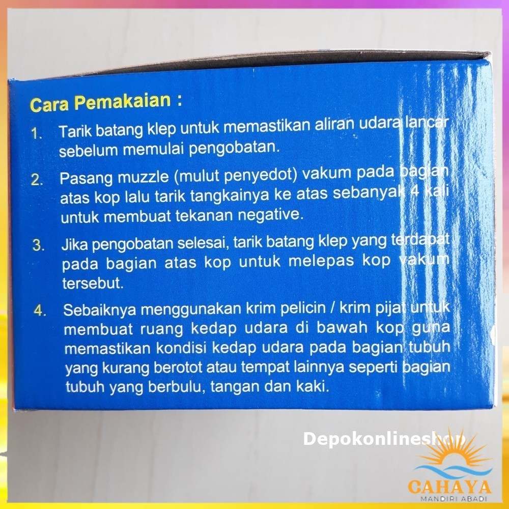 CAHAYA MANDIRI ABADI6 Kop Angin Set Alat Bekam isi 6 Tabung Cop Alat Terapi Kesehatan Tradisional