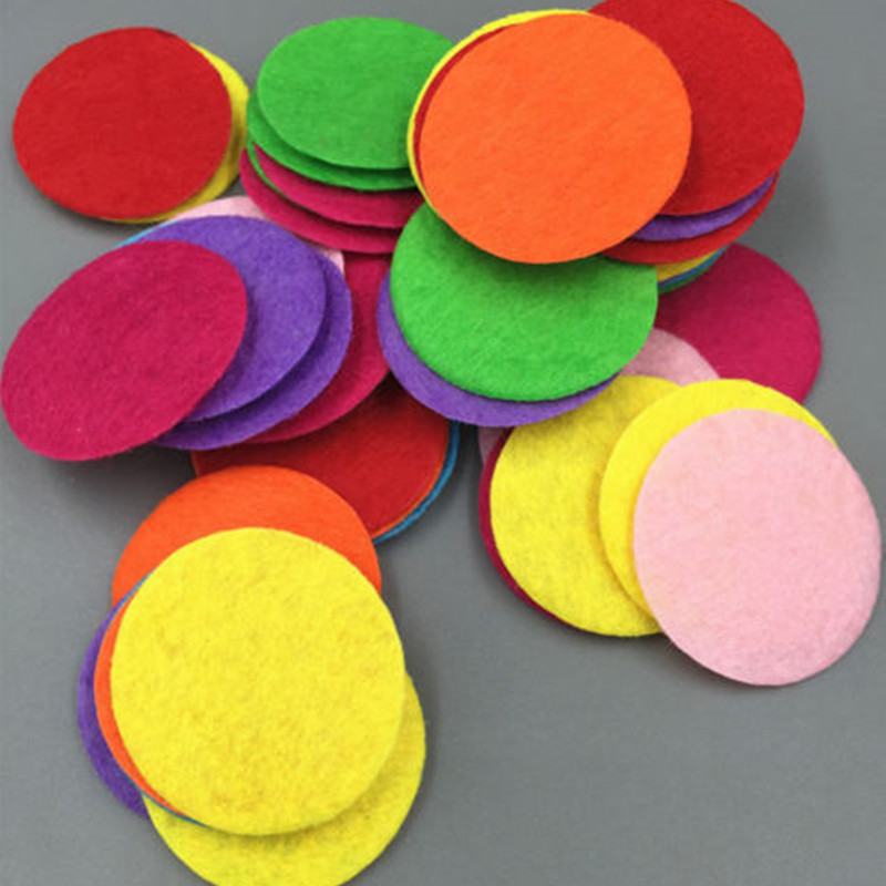 

DIY 200PCS Mixed Colors Die Cut Felt Circle Appliques Cardmaking Decoration 30mm