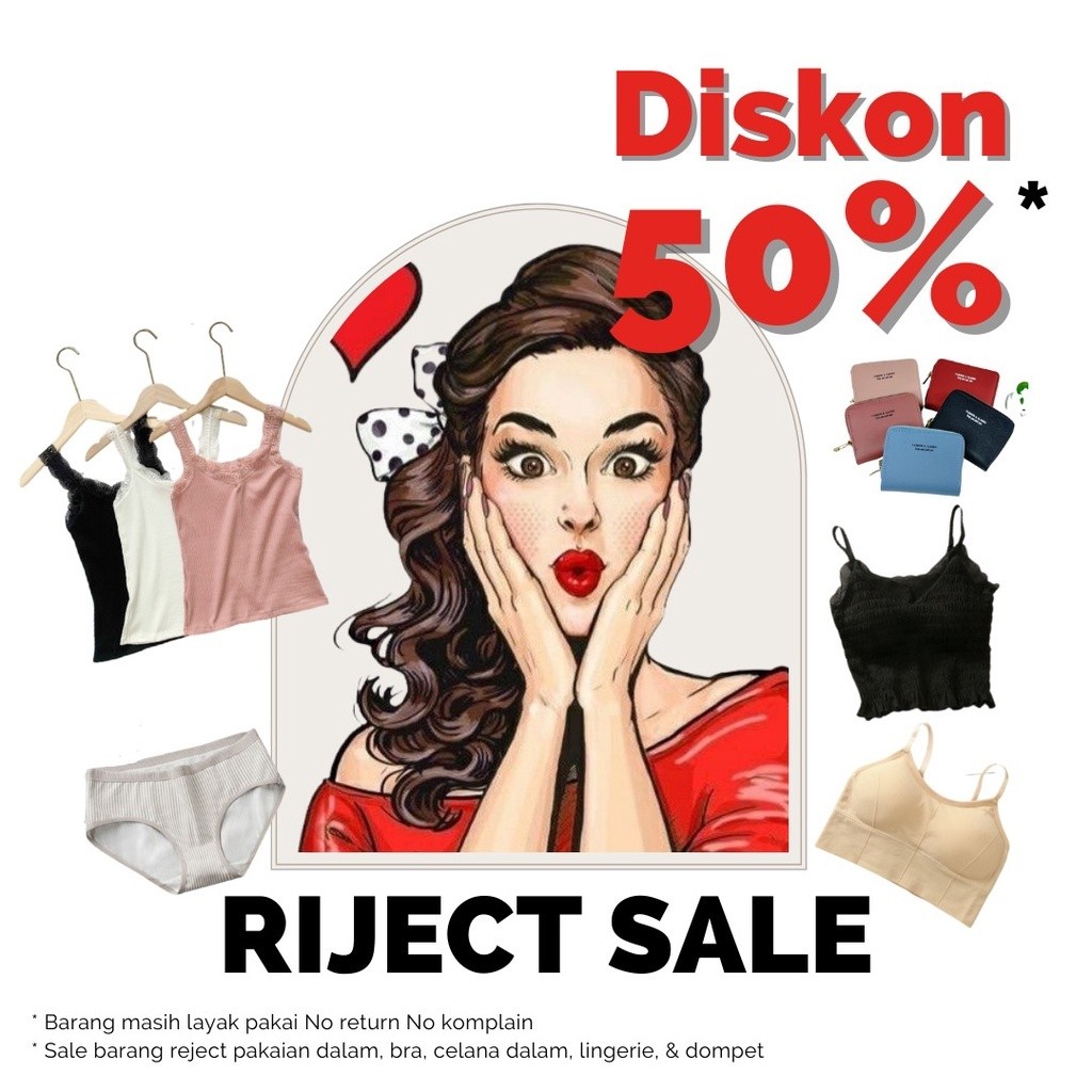 CUCI GUDANG RJK01 BARANG RIJEK SALE MURAH PAKAIAN DALAM,BRA,CD,LINGERIE,DOMPET SALE COD