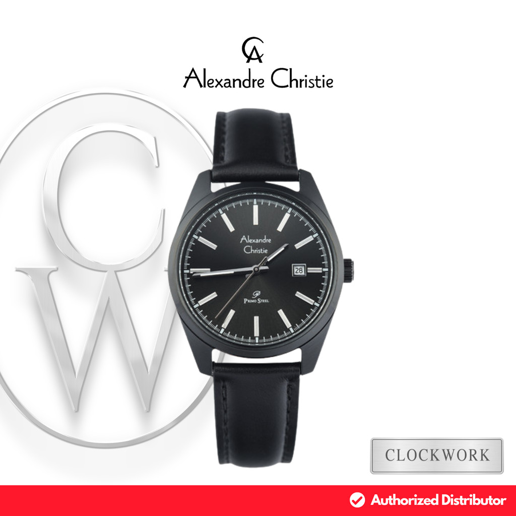 Jam Tangan Wanita Alexandre Christie Primo Steel AC 1025 LDLIPBA Kulit Classic Hitam