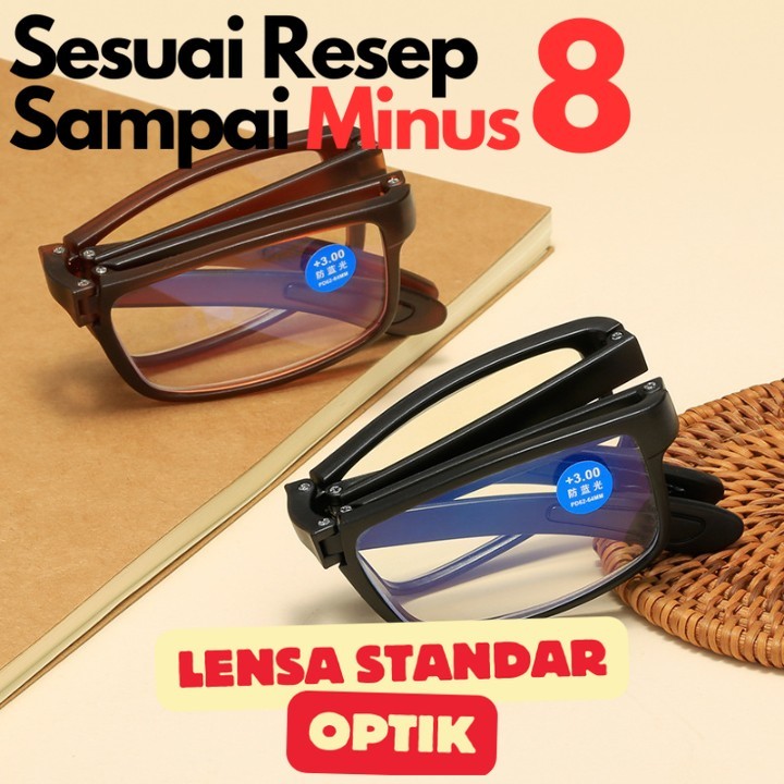 Frame Lipat Praktis Kacamata Minus Lensa Optik Bisa Sampai Minu 8 dengan Lensa Standar Optik Origina