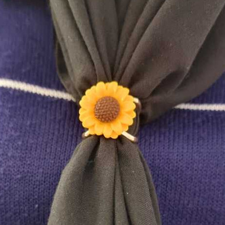 Ring Hijab Motif Bunga Matahari - Ring Hijab Scrave - Aksesoris Hijab
