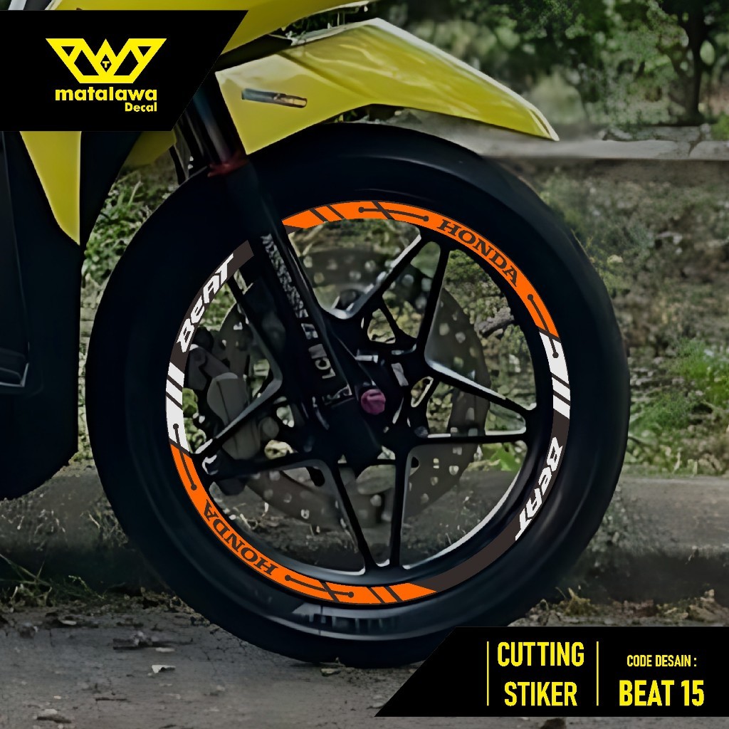 stiker velg honda beat fi Old street esp deluxe karbu sticker cutting velk motor ring 14 beat 15