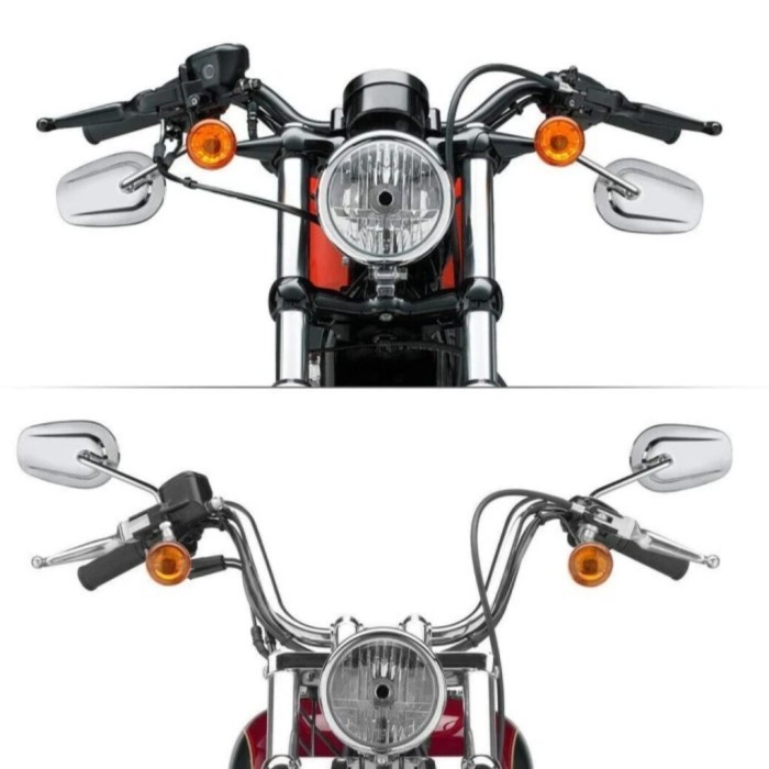 SPION MIRROR HARLEY DYNA TOURING SPORTSTER SOFTAL skinner chrome