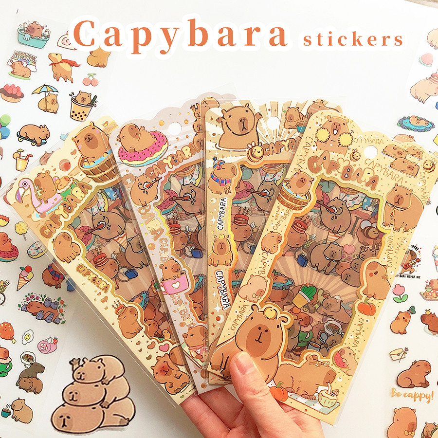 

Kawaii stationery cute Capybara stickers School supplies Diary Decoration Scrapbooking journal sketchbook stickers aesthetic