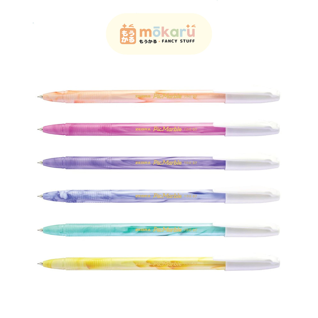 

DIJUAL SATUAN Zebra Pulpen Pic Marble 0.7mm Black / Pena Ballpoint Hitam Lucu Unik Murah