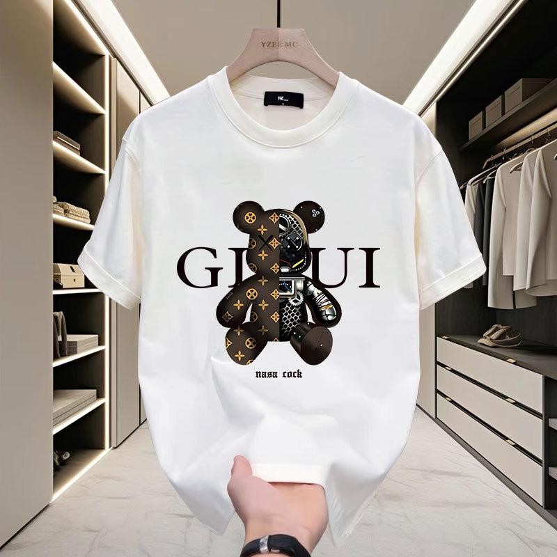 Kaos GUCCI Bear, T-Shirt Streetwear Edgy, Pria Wanita, Official Merchandise , Katun Panjang, Santai 