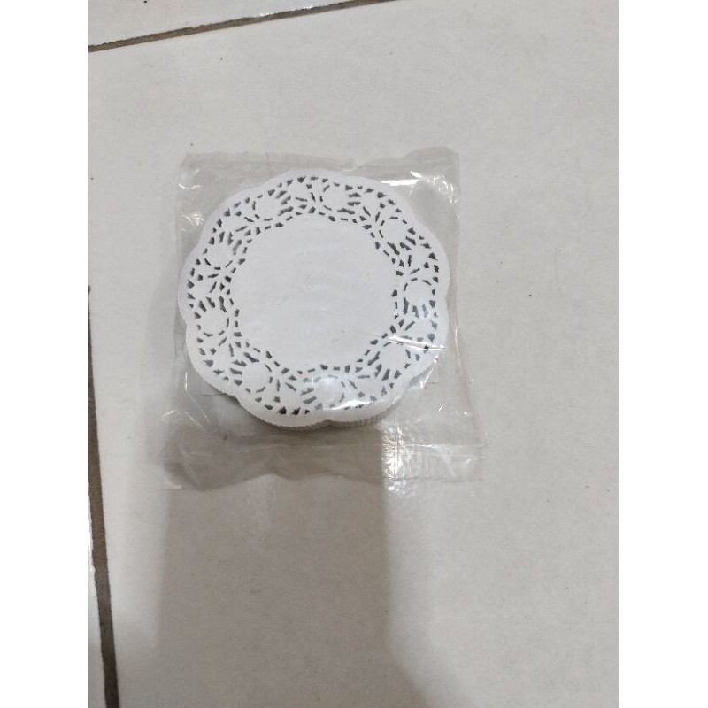 Kertas Doilies Paper Round 3,5inch Flower Mg White Doillies 3.5inch 4,5inch 4.5inch