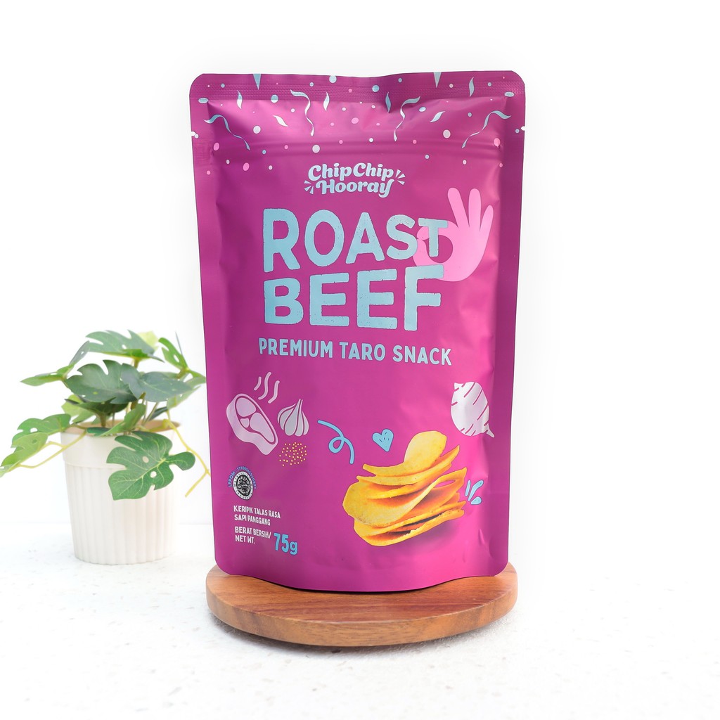 

ROAST BEEF Taro Snack Crackers Keripik Taro - Chip Chip Hooray - KPG