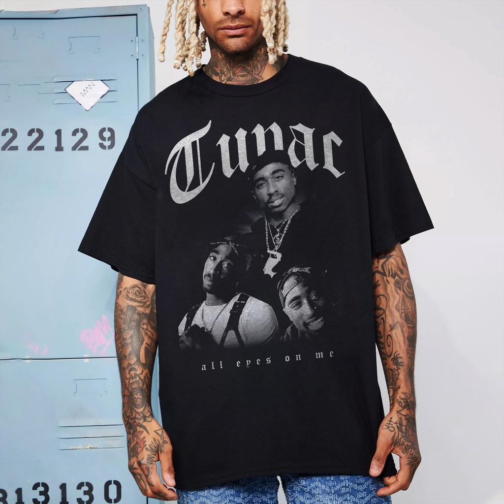 【COD】 Outfix T-Shirt Black TUPAC SHAKUR | bootleg | kaos band | music merch T-shirt