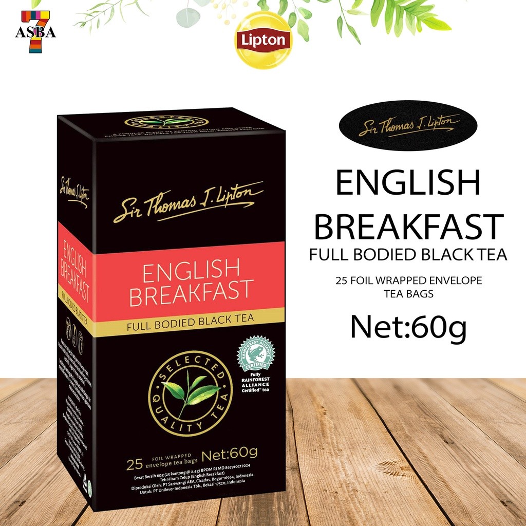 

LIPTON ENGLISH BREAKFAST 25 BAGS 60G Envelope