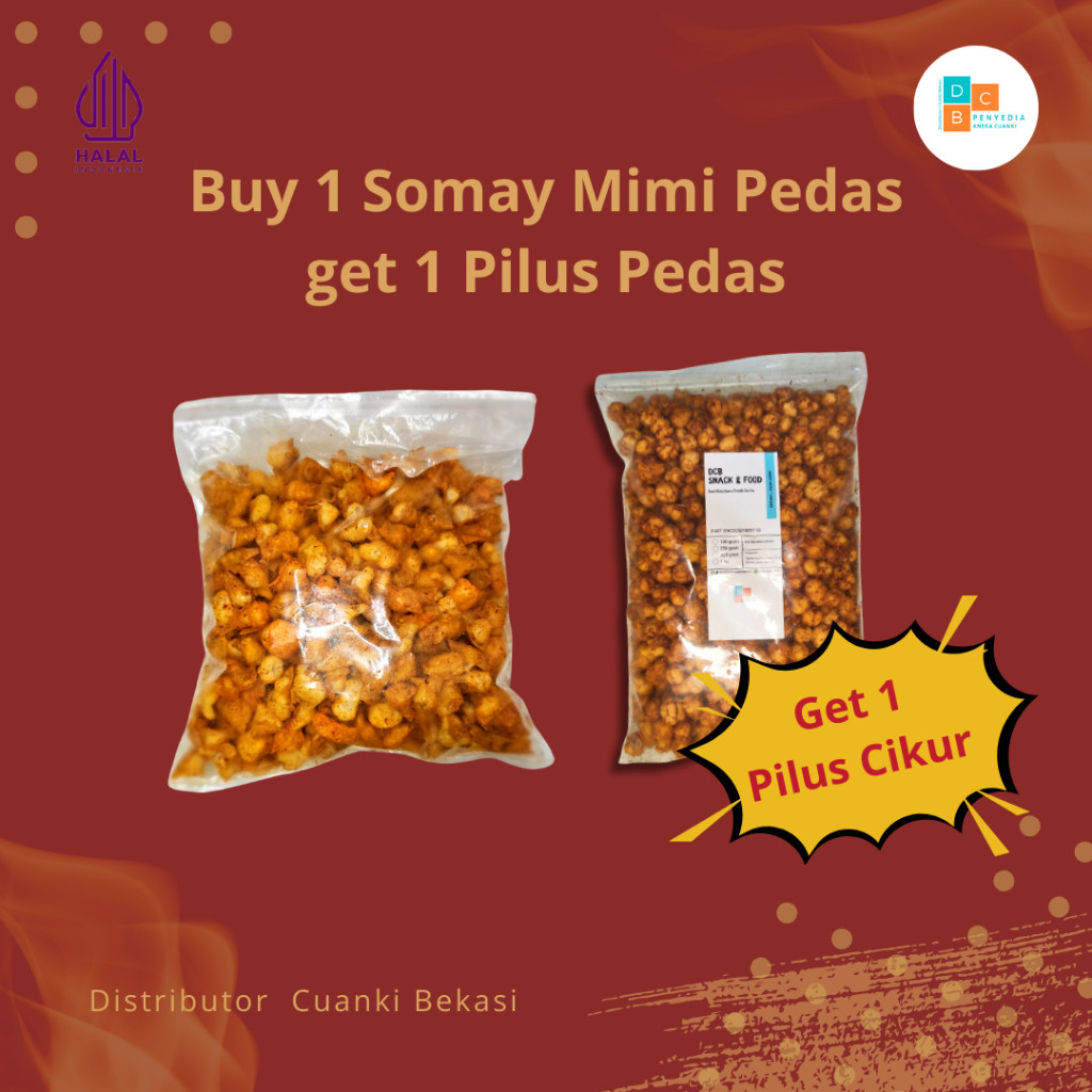 

Buy 1 Somay Mini Pedas 500gr Get 1 Pilus Cikus Pedas 500gr Toping Seblak Baso Aci Bakso Cuanki baso Malang Mie Instan Bakso sapi mie ayam