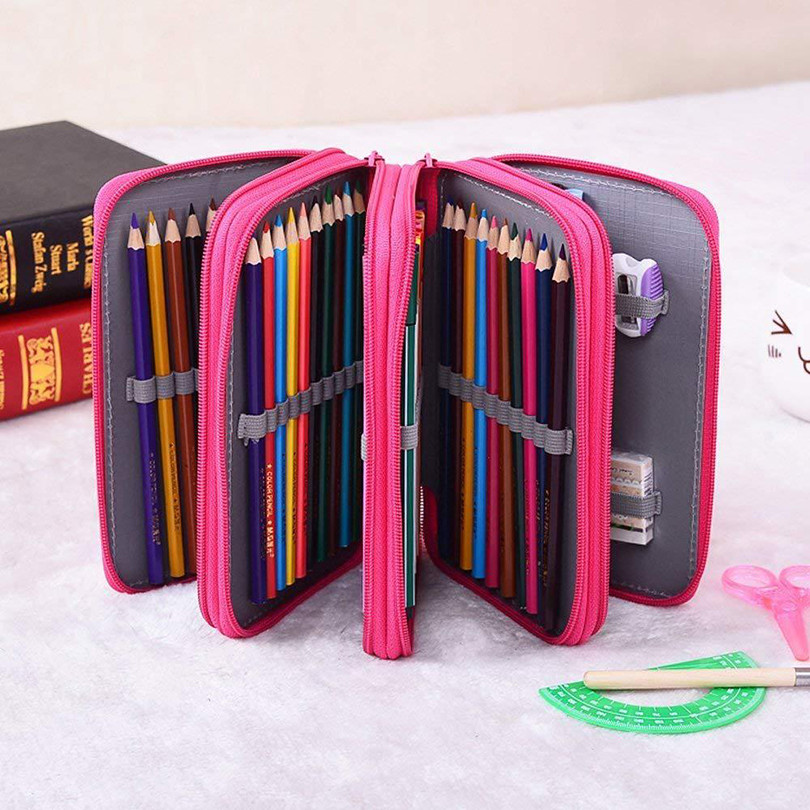 

Pencil Case Aesthetic School Supplies Pencil Cases Estuche Lapices 32/52/72 Holes Drawing Pen Case Trousse Scolaire Pencil Box