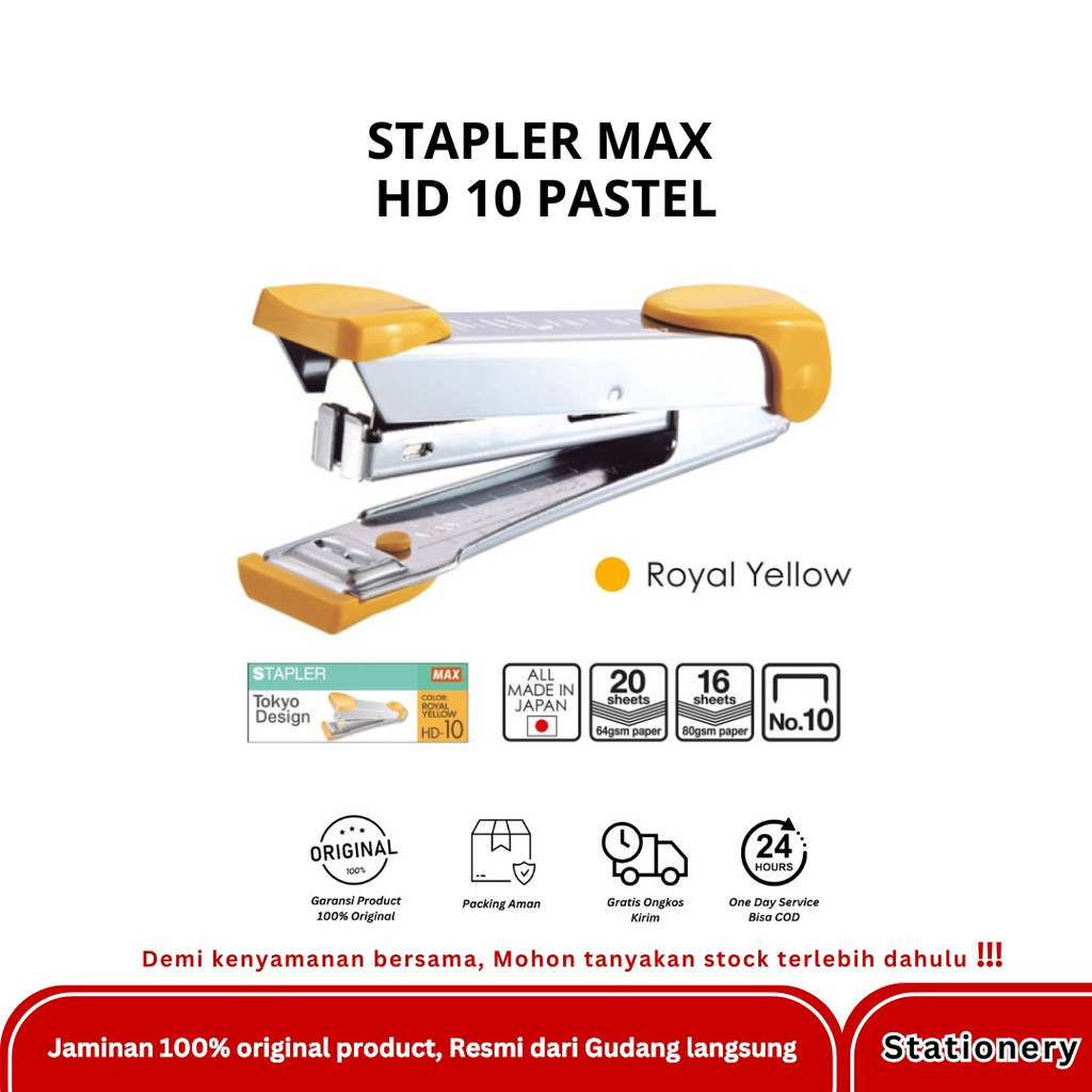 

MAX STAPLER HD 10 WARNA PASTEL