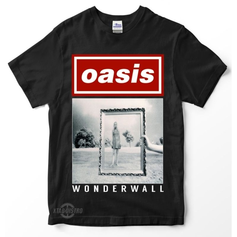 kaos Oasis band t-shirt - WONDERWALL Premium oasis britpop t-shirt Original Design High Quality Cott
