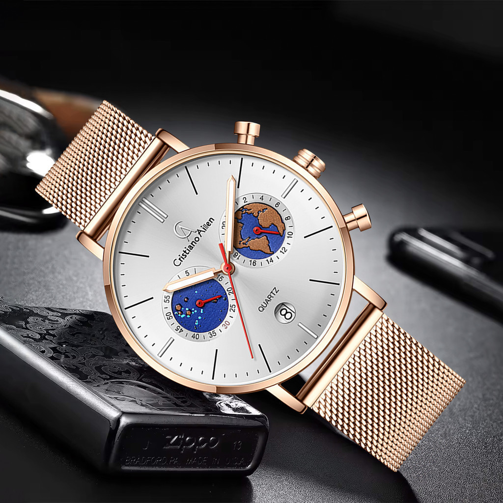 Jam tanganCristiano Aillen Jam Tangan Cristiano Aillen 0810W Rantai Mesh Bracelet Water Resistant 3 