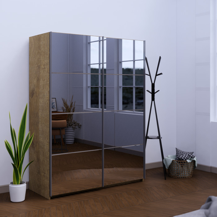 ISIRUMA - Lemari Pakaian Sliding Lemari Kaca Minimalis LUMI WARDROBE