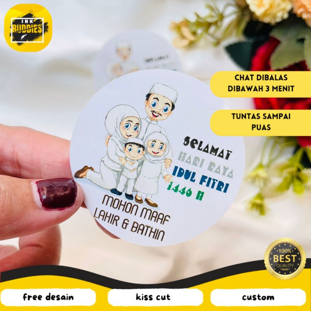 

INB 5-8 Sticker Bulat Label Ramadhan Stiker Toples Cookies Selamat Idul Fitri Lebaran Eid