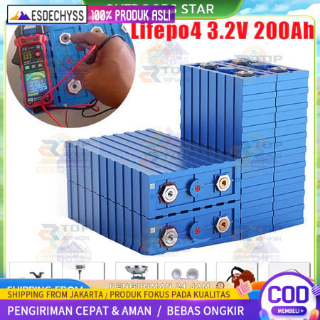 ups Lifepo4 200AH 12V BMS Baterai litium CALB Lifepo4 3.2v GRADE A 200Ah, set isi 4 baterai, gratis 