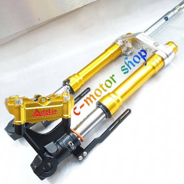 Upside Down Mx King + Kaliper 4 Piston Besar Radial Monoblock Shock Usd Mxking + Kaliper 4 Piston