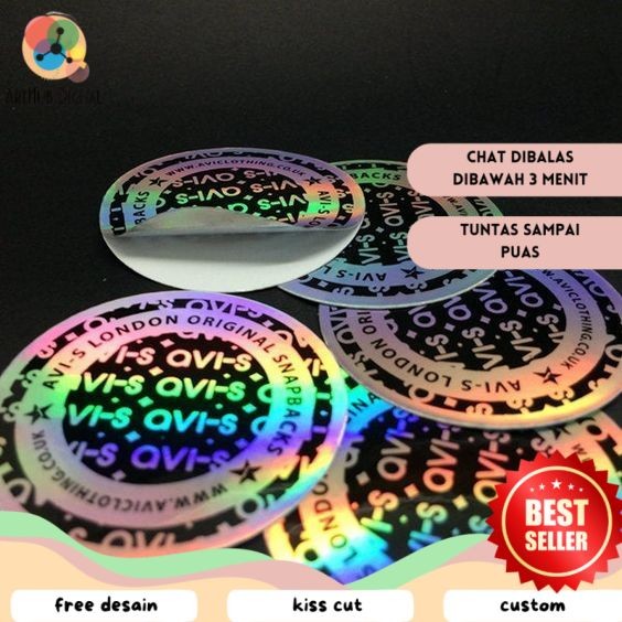 

AHD SBH 7-15 Cetak Stiker Logo Bulat Custom Sticker Olshop Makanan Bahan Hologram Waterproof