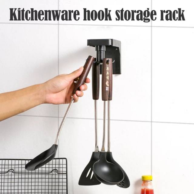Gantungan Multifungsi Putar 360 hook Tempel Rak Spatula Alat Dapur masak kamar mandi bumbu sutil pan