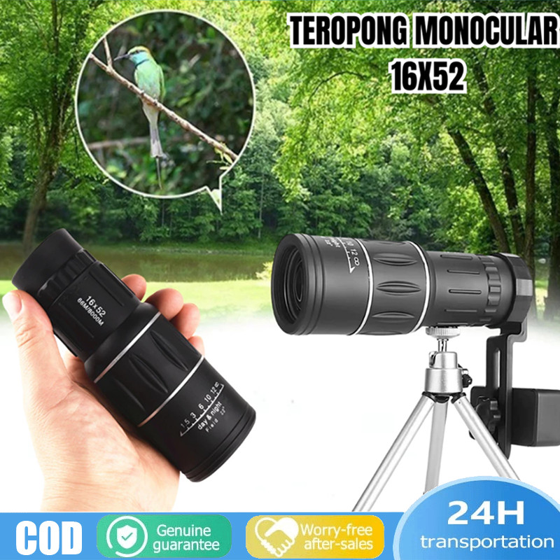 16x52 Teleskop Lensa Zoom HP Monokular Teropong Jarak Jauh Peralatan Focus/TaffSPORT Prime Teropong 