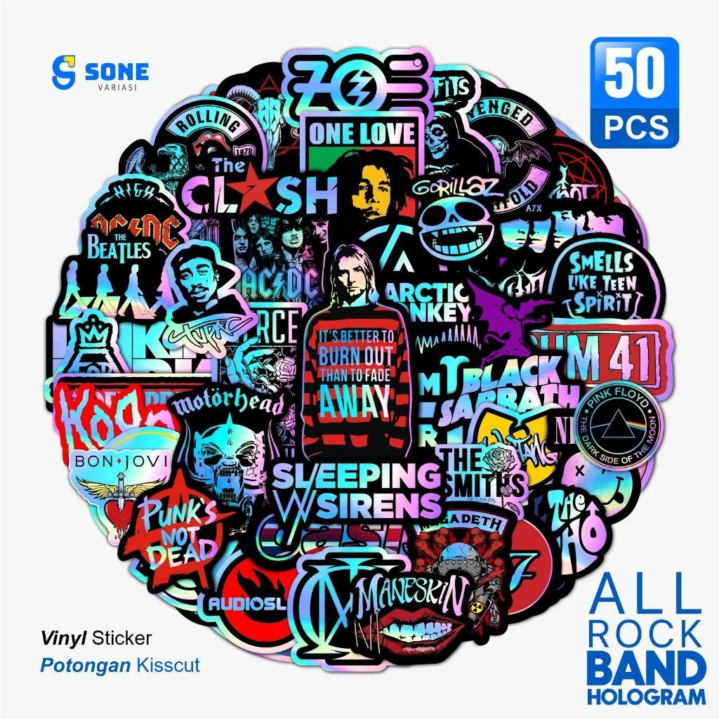 

Sticker Band Aesthetic Paper Hologram Waterproof untuk Aksesoris Sticker Motor Keren- Helm -Laptop