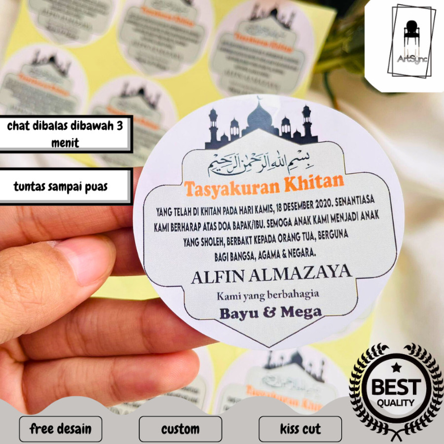 

Syncart 7-11 STIKER TASYAKURAN KHITAN / SYUKURAN KHITAN / WALIMATUL KHITAN