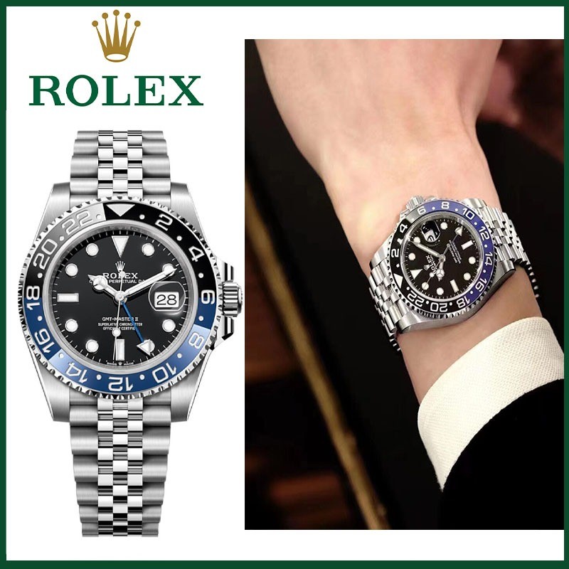 [Rolex] Jam Tangan Rolex Asli 100% Pria Seri GMT-Master II M126710BLNR-0002 Mesin Otomatis 100 Meter