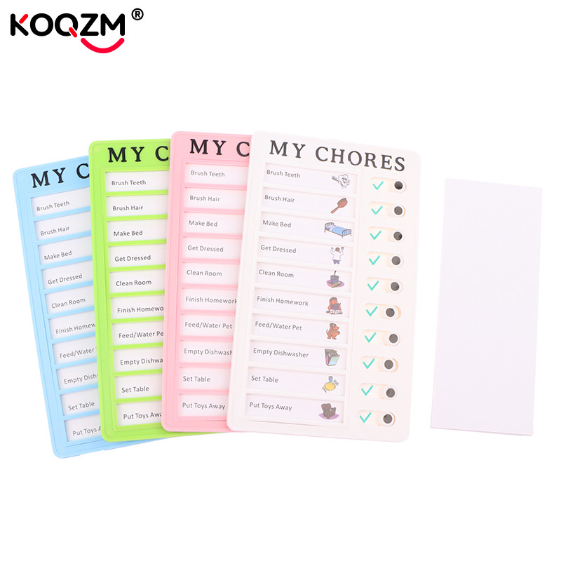 

Reusable My Chores Checklist Daily Planner Memo Plastic Board Chore Chart Responsibility Behavior for Kid Self-discipline Card