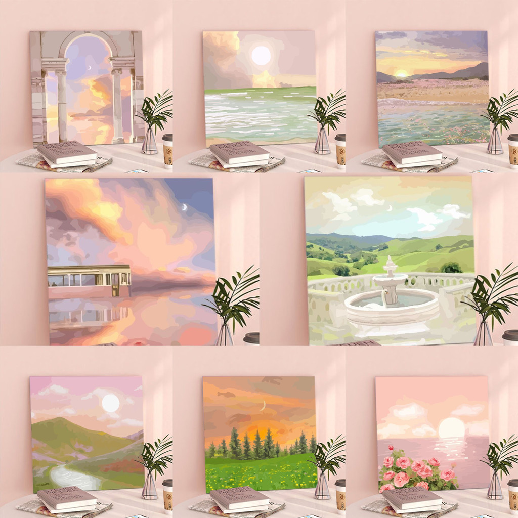 

TERLARIS Paint By Number 20x20 Nature Series DIY Painting Kit Canvas Paint Kit Digital Aesthetic Kanvas Lukis yy-04
