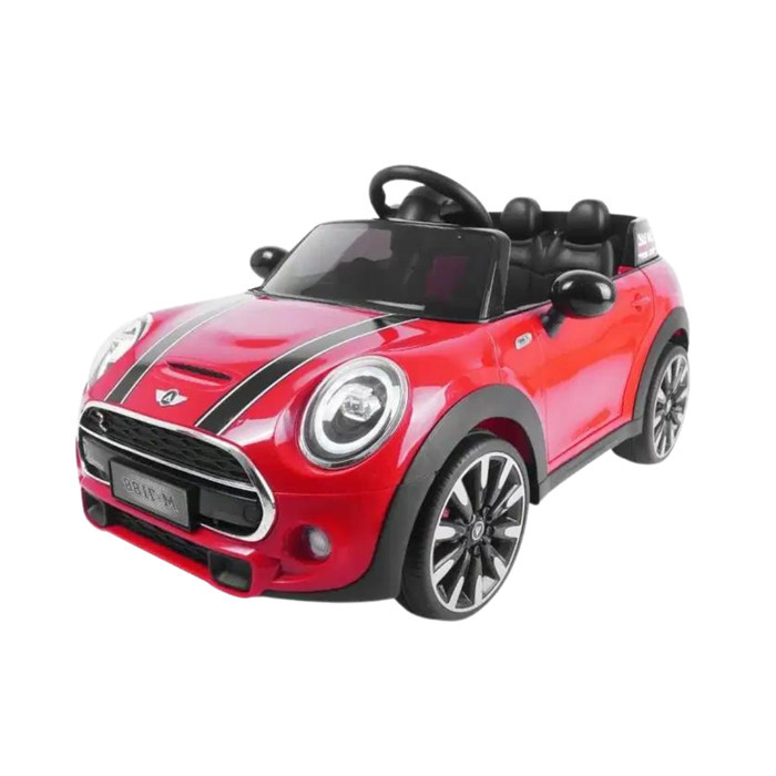 Mainan Mobil Aki Anak Mini Cooper Remote Control Bluetooth MP3 Musik L - Merah