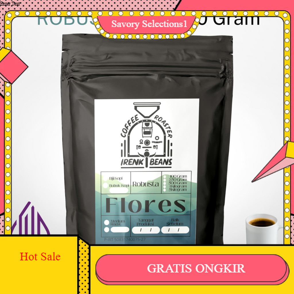 

【SAVORY】DISKON!! Kopi Robusta Flores 500g Biji Bubuk