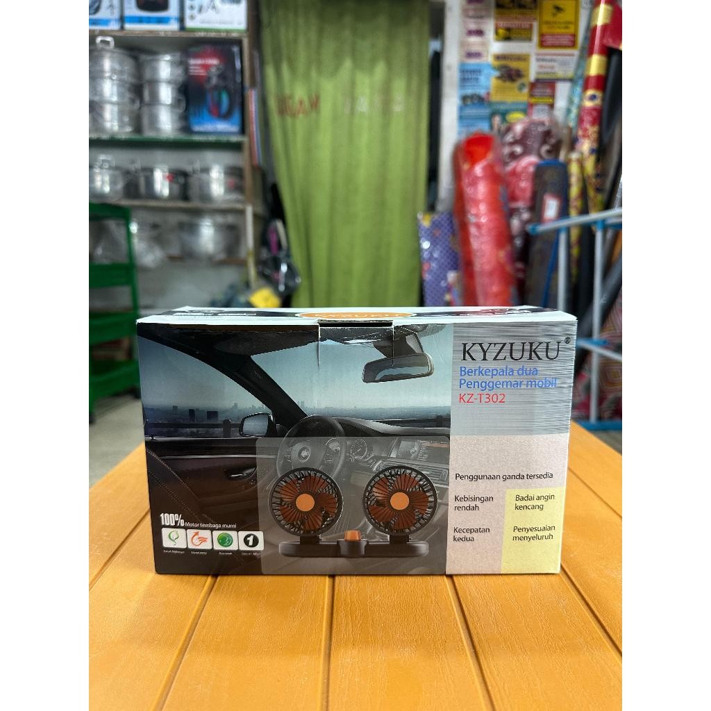 KYZUKU Kipas Angin Mobil 24V/KZ-T302 Berkepala Dua Penggemar Mobil /Kebisingan Rendah/Penyesuaian Me