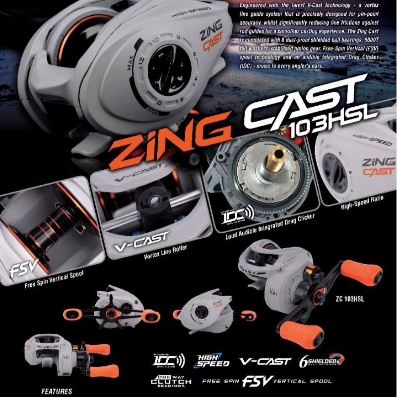 SEAHAWK ZING CAST 103HSL , BC , BAITCASTING SEAHAWK AIRBLADE , SEAHAWK AIRWOLF , SEAHAWK BASS STRIKE