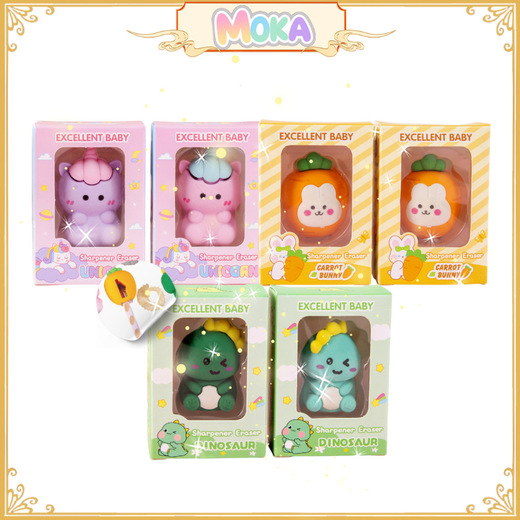 

MOKA Rautan Pensil Serbaguna Bisa Jadi Penghapus Yang Elastis Dengan Karakter Lucu Kawaii MKA100