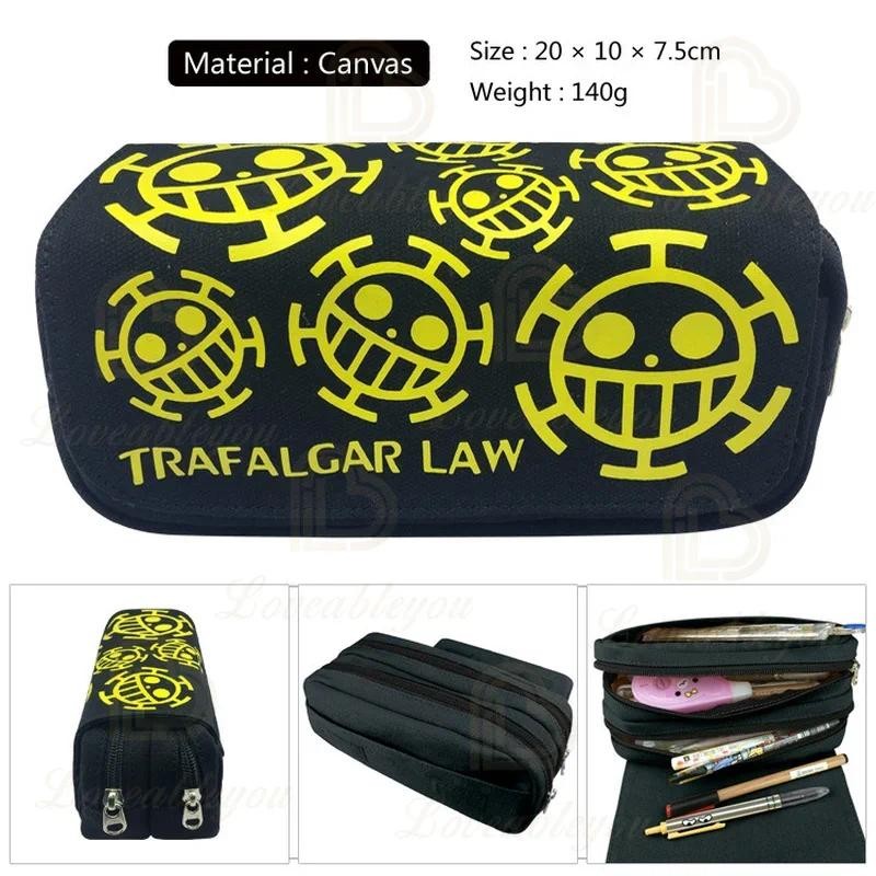 

One P Luffy Pen Pencil Case Large Capacity Fold Canvas Stationery Storage Bag Organizer for Cosmetic Travel Student Gift