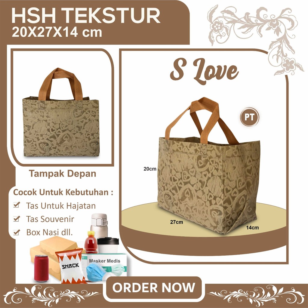 

[LUSINAN] Tas Hajatan Tas Kotak Nasi | Tas Besek Spunbond | Tas Hantaran Tas Souvenir Tas Spunbond Texture 20x27x14