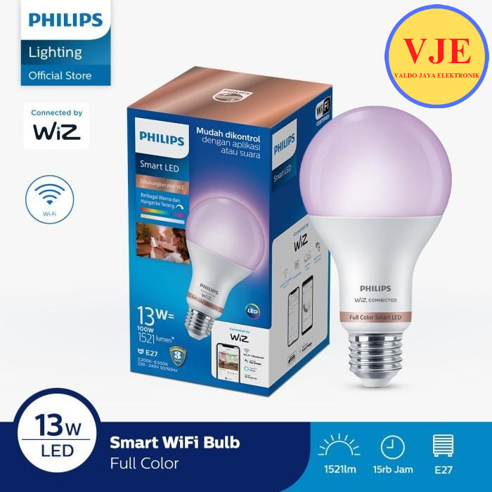 Philips Lampu Bohlam Smart WiFi LED 13W With Bluetooth Color RGB