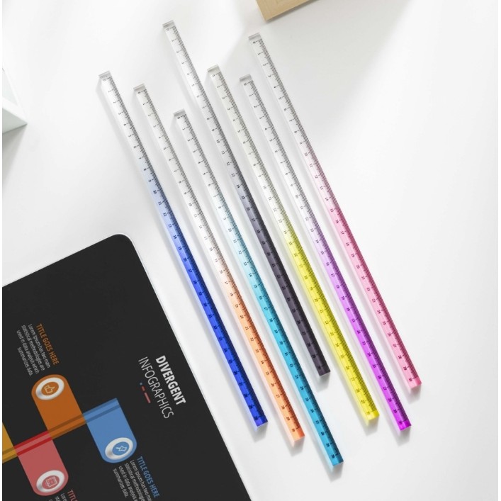 

INS Style Transparent Straight Rulers 15cm 20cm 30cm Gradient Acrylic Drafting Tools for DIY Drawing Math Office Use