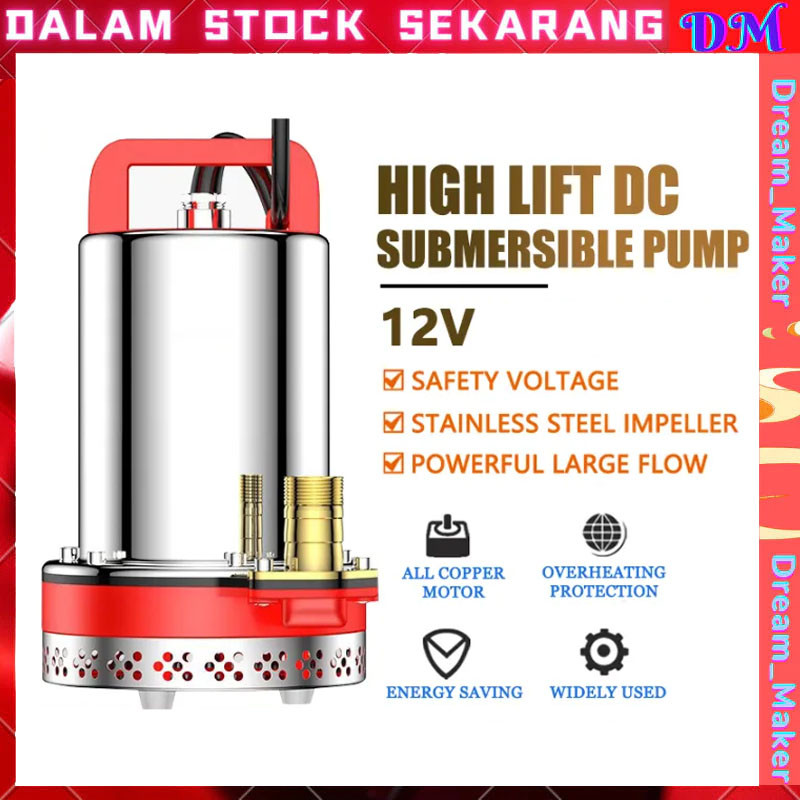 Pompa Air celup DC12V/24V Submersible water pump / Pompa kolam DC 1inch pompa dc