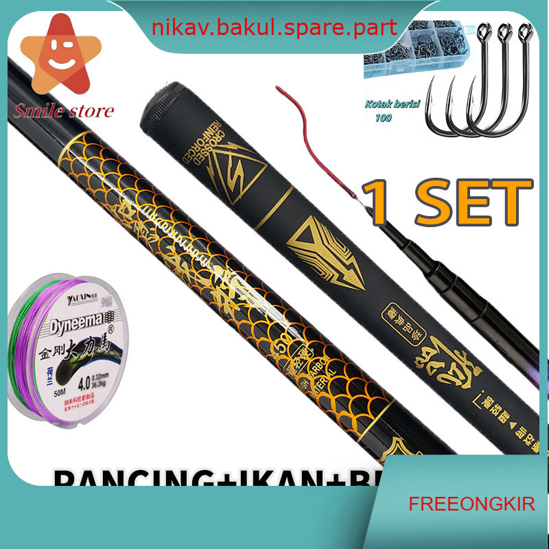 1 Set Joran Tegek Batik 270 360 450 540 Carbon Medium hard/joran tegek/joran tegak
