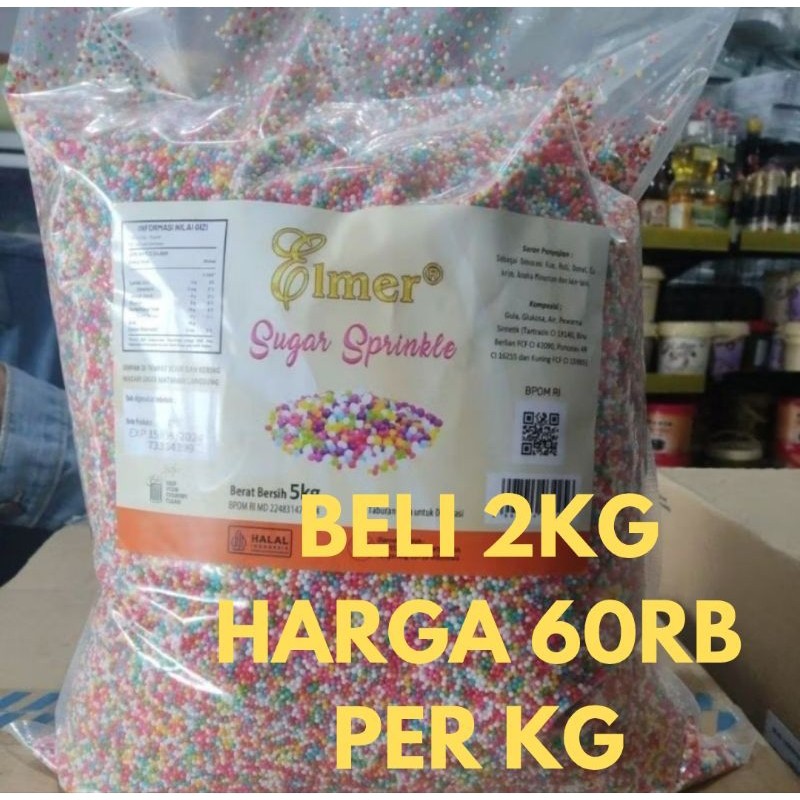 

sprinkle 1kg elmer repack springkel gula sugar