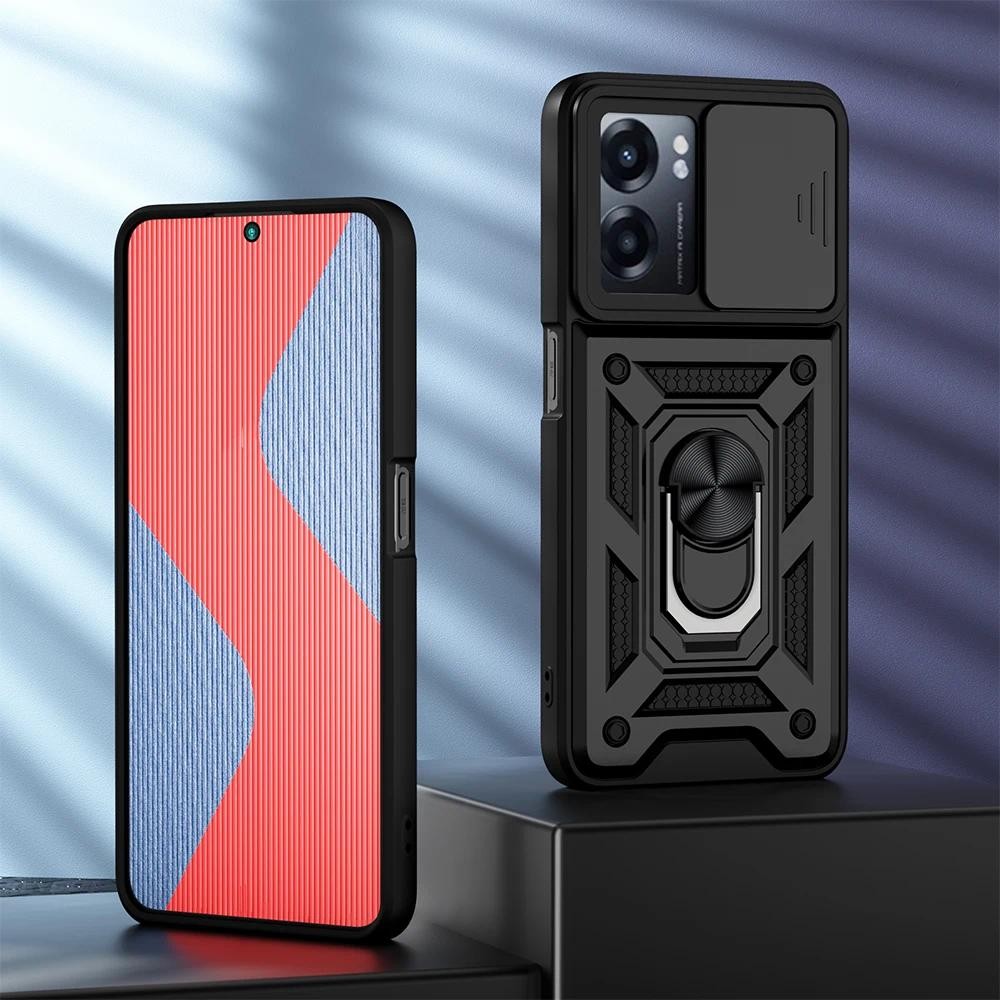 Untuk Realme Q5i 5G Narzo 50 5G 50A Prime case Slide Camera Lens Protection 360  Meatl Ring Stand ar